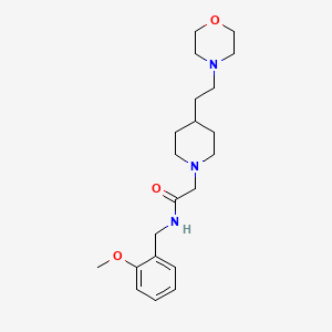 molecular formula C21H33N3O3 B7129734 N-[(2-methoxyphenyl)methyl]-2-[4-(2-morpholin-4-ylethyl)piperidin-1-yl]acetamide 