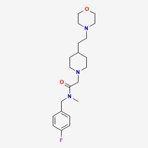 molecular formula C21H32FN3O2 B7129738 N-[(4-fluorophenyl)methyl]-N-methyl-2-[4-(2-morpholin-4-ylethyl)piperidin-1-yl]acetamide 
