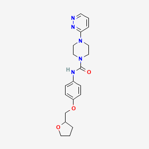 molecular formula C20H25N5O3 B7129773 N-[4-(oxolan-2-ylmethoxy)phenyl]-4-pyridazin-3-ylpiperazine-1-carboxamide 