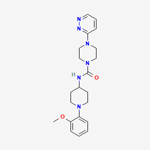 molecular formula C21H28N6O2 B7129894 N-[1-(2-methoxyphenyl)piperidin-4-yl]-4-pyridazin-3-ylpiperazine-1-carboxamide 