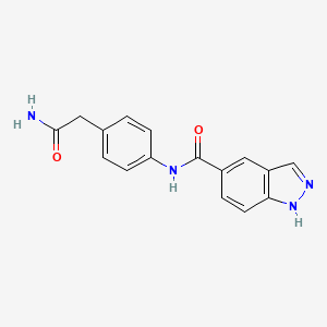 molecular formula C16H14N4O2 B7129941 N-[4-(2-amino-2-oxoethyl)phenyl]-1H-indazole-5-carboxamide 