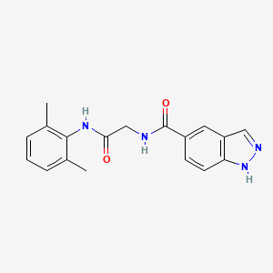 molecular formula C18H18N4O2 B7129958 N-[2-(2,6-dimethylanilino)-2-oxoethyl]-1H-indazole-5-carboxamide 