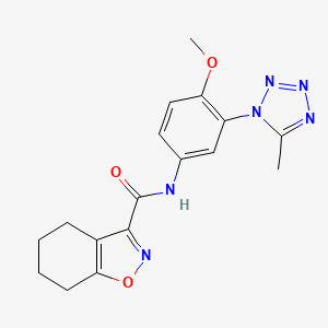molecular formula C17H18N6O3 B7129994 N-[4-methoxy-3-(5-methyltetrazol-1-yl)phenyl]-4,5,6,7-tetrahydro-1,2-benzoxazole-3-carboxamide 