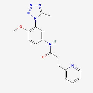 molecular formula C17H18N6O2 B7130021 N-[4-methoxy-3-(5-methyltetrazol-1-yl)phenyl]-3-pyridin-2-ylpropanamide 