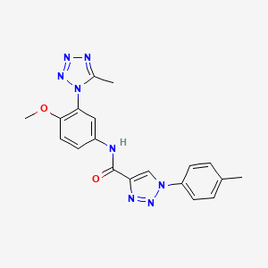 molecular formula C19H18N8O2 B7130053 N-[4-methoxy-3-(5-methyltetrazol-1-yl)phenyl]-1-(4-methylphenyl)triazole-4-carboxamide 