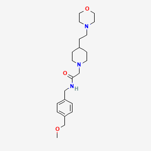 molecular formula C22H35N3O3 B7130207 N-[[4-(methoxymethyl)phenyl]methyl]-2-[4-(2-morpholin-4-ylethyl)piperidin-1-yl]acetamide 