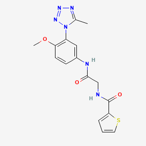molecular formula C16H16N6O3S B7130309 N-[2-[4-methoxy-3-(5-methyltetrazol-1-yl)anilino]-2-oxoethyl]thiophene-2-carboxamide 