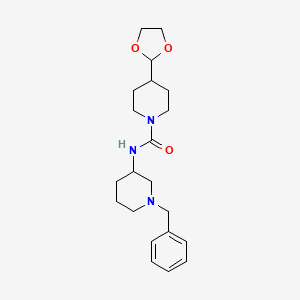 molecular formula C21H31N3O3 B7130366 N-(1-benzylpiperidin-3-yl)-4-(1,3-dioxolan-2-yl)piperidine-1-carboxamide 