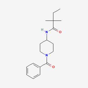 molecular formula C18H26N2O2 B7130420 N-(1-benzoylpiperidin-4-yl)-2,2-dimethylbutanamide 