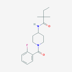 molecular formula C18H25FN2O2 B7130441 N-[1-(2-fluorobenzoyl)piperidin-4-yl]-2,2-dimethylbutanamide 