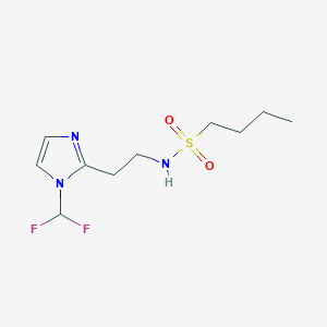 molecular formula C10H17F2N3O2S B7130524 N-[2-[1-(difluoromethyl)imidazol-2-yl]ethyl]butane-1-sulfonamide 