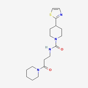 molecular formula C17H26N4O2S B7130594 N-(3-oxo-3-piperidin-1-ylpropyl)-4-(1,3-thiazol-2-yl)piperidine-1-carboxamide 