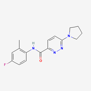 molecular formula C16H17FN4O B7130628 N-(4-fluoro-2-methylphenyl)-6-pyrrolidin-1-ylpyridazine-3-carboxamide 