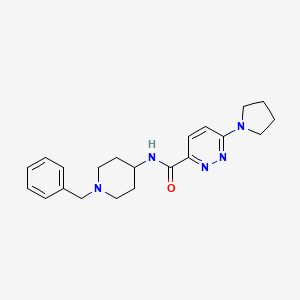 molecular formula C21H27N5O B7130647 N-(1-benzylpiperidin-4-yl)-6-pyrrolidin-1-ylpyridazine-3-carboxamide 