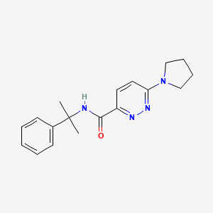 molecular formula C18H22N4O B7130666 N-(2-phenylpropan-2-yl)-6-pyrrolidin-1-ylpyridazine-3-carboxamide 