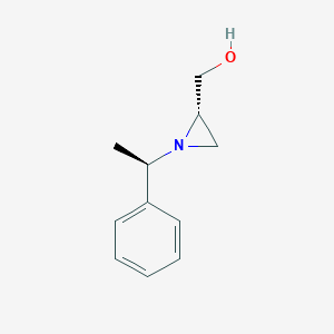 molecular formula C11H15NO B071307 (S)-1-[(R)-alpha-Methylbenzyl]aziridine-2-methanol CAS No. 173143-73-2