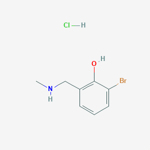 molecular formula C8H11BrClNO B7130721 2-bromo-6-[(methylamino)methyl]phenolhydrochloride 