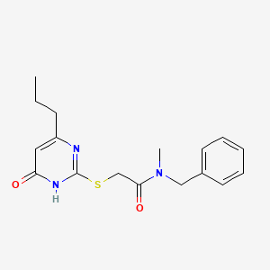 molecular formula C17H21N3O2S B7130773 N-benzyl-N-methyl-2-[(6-oxo-4-propyl-1H-pyrimidin-2-yl)sulfanyl]acetamide 