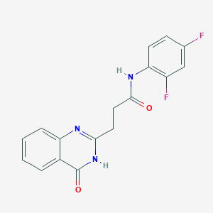 molecular formula C17H13F2N3O2 B7130805 N-(2,4-difluorophenyl)-3-(4-oxo-3H-quinazolin-2-yl)propanamide 