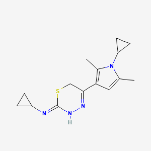 molecular formula C15H20N4S B7130819 N-cyclopropyl-5-(1-cyclopropyl-2,5-dimethylpyrrol-3-yl)-3,6-dihydro-1,3,4-thiadiazin-2-imine 