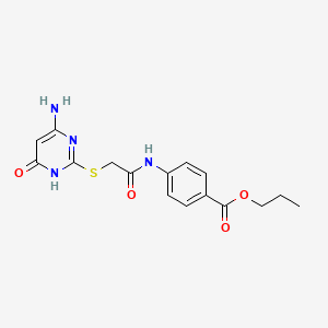 molecular formula C16H18N4O4S B7131044 propyl 4-[[2-[(4-amino-6-oxo-1H-pyrimidin-2-yl)sulfanyl]acetyl]amino]benzoate 
