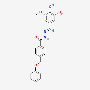 molecular formula C22H20N2O5 B7131050 N-[(E)-(3,4-dihydroxy-5-methoxyphenyl)methylideneamino]-4-(phenoxymethyl)benzamide 
