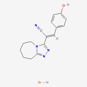 molecular formula C16H17BrN4O B7131080 (E)-3-(4-hydroxyphenyl)-2-(6,7,8,9-tetrahydro-5H-[1,2,4]triazolo[4,3-a]azepin-3-yl)prop-2-enenitrile;hydrobromide 