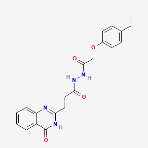 molecular formula C21H22N4O4 B7131110 N'-[2-(4-ethylphenoxy)acetyl]-3-(4-oxo-3H-quinazolin-2-yl)propanehydrazide 