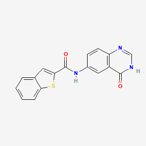 molecular formula C17H11N3O2S B7131175 N-(4-oxo-3,4-dihydroquinazolin-6-yl)-1-benzothiophene-2-carboxamide 