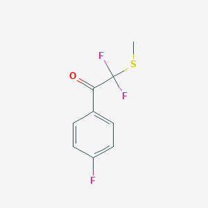molecular formula C9H7F3OS B071313 Ethanone, 2,2-difluoro-1-(4-fluorophenyl)-2-(methylthio)-(9CI) CAS No. 192862-13-8