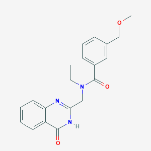 molecular formula C20H21N3O3 B7131392 N-ethyl-3-(methoxymethyl)-N-[(4-oxo-3H-quinazolin-2-yl)methyl]benzamide 