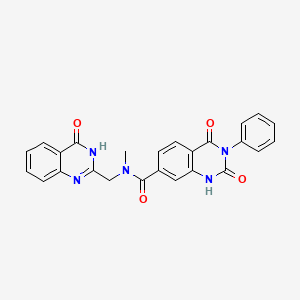 molecular formula C25H19N5O4 B7131460 N-methyl-2,4-dioxo-N-[(4-oxo-3H-quinazolin-2-yl)methyl]-3-phenyl-1H-quinazoline-7-carboxamide 