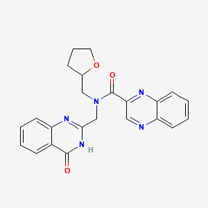 molecular formula C23H21N5O3 B7131504 N-(oxolan-2-ylmethyl)-N-[(4-oxo-3H-quinazolin-2-yl)methyl]quinoxaline-2-carboxamide 