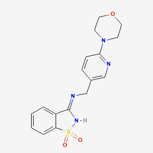 molecular formula C17H18N4O3S B7131540 N-[(6-morpholin-4-ylpyridin-3-yl)methyl]-1,1-dioxo-1,2-benzothiazol-3-imine 