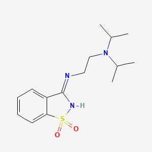 molecular formula C15H23N3O2S B7131560 N-[2-[(1,1-dioxo-1,2-benzothiazol-3-ylidene)amino]ethyl]-N-propan-2-ylpropan-2-amine 