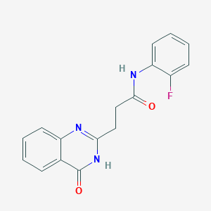 molecular formula C17H14FN3O2 B7131599 N-(2-fluorophenyl)-3-(4-oxo-3H-quinazolin-2-yl)propanamide 