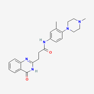 molecular formula C23H27N5O2 B7131630 N-[3-methyl-4-(4-methylpiperazin-1-yl)phenyl]-3-(4-oxo-3H-quinazolin-2-yl)propanamide 