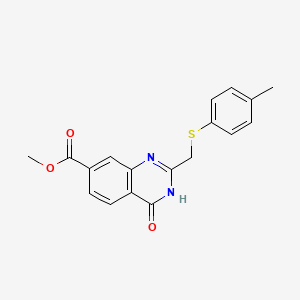 molecular formula C18H16N2O3S B7131808 methyl 2-[(4-methylphenyl)sulfanylmethyl]-4-oxo-3H-quinazoline-7-carboxylate 