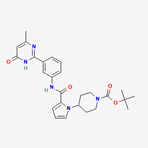 molecular formula C26H31N5O4 B7131815 tert-butyl 4-[2-[[3-(4-methyl-6-oxo-1H-pyrimidin-2-yl)phenyl]carbamoyl]pyrrol-1-yl]piperidine-1-carboxylate 