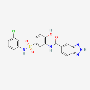 molecular formula C19H14ClN5O4S B7131821 N-[5-[(3-chlorophenyl)sulfamoyl]-2-hydroxyphenyl]-2H-benzotriazole-5-carboxamide 