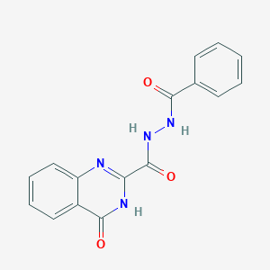 molecular formula C16H12N4O3 B7131855 N'-benzoyl-4-oxo-3,4-dihydroquinazoline-2-carbohydrazide 