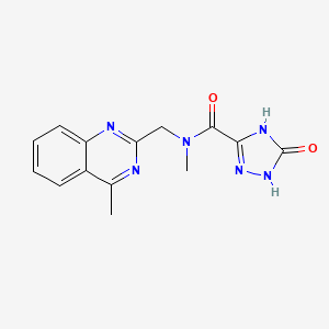 molecular formula C14H14N6O2 B7132071 N-methyl-N-[(4-methylquinazolin-2-yl)methyl]-5-oxo-1,4-dihydro-1,2,4-triazole-3-carboxamide 