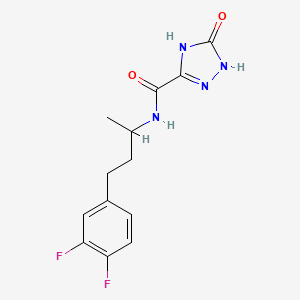 molecular formula C13H14F2N4O2 B7132192 N-[4-(3,4-difluorophenyl)butan-2-yl]-5-oxo-1,4-dihydro-1,2,4-triazole-3-carboxamide 
