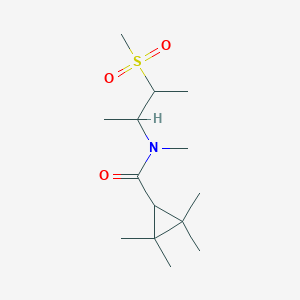 molecular formula C14H27NO3S B7132433 N,2,2,3,3-pentamethyl-N-(3-methylsulfonylbutan-2-yl)cyclopropane-1-carboxamide 