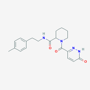 molecular formula C20H24N4O3 B7132441 N-[2-(4-methylphenyl)ethyl]-1-(6-oxo-1H-pyridazine-3-carbonyl)piperidine-2-carboxamide 