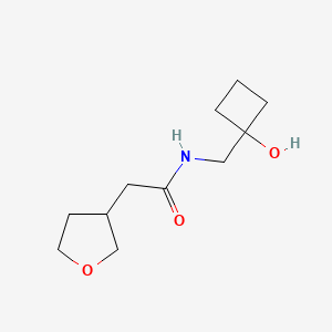 molecular formula C11H19NO3 B7132511 N-[(1-hydroxycyclobutyl)methyl]-2-(oxolan-3-yl)acetamide 
