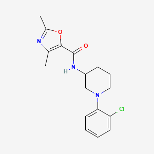 molecular formula C17H20ClN3O2 B7132547 N-[1-(2-chlorophenyl)piperidin-3-yl]-2,4-dimethyl-1,3-oxazole-5-carboxamide 
