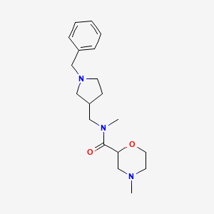 molecular formula C19H29N3O2 B7132581 N-[(1-benzylpyrrolidin-3-yl)methyl]-N,4-dimethylmorpholine-2-carboxamide 