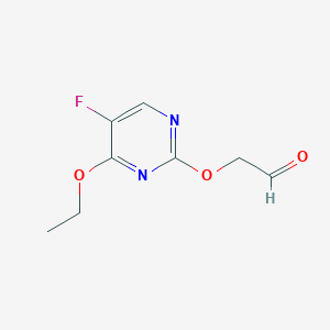 molecular formula C8H9FN2O3 B071326 ACETALDEHYDE,[(4-ETHOXY-5-FLUORO-PYRIMIDIN-2-YL)OXY]- CAS No. 183232-33-9