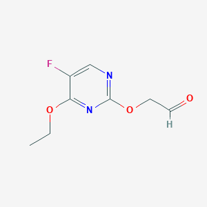 molecular formula C8H9FN2O3 B071326 [(4-Ethoxy-5-fluoro-2-pyrimidinyl)oxy]acetaldehyde CAS No. 183232-33-9